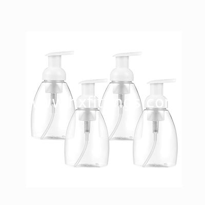 300ml 楕円形透明プラスチックソープディスペンサーポンプボトル、白プラスチックトップ付き サプライヤー