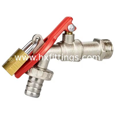 屋外 1/2 インチ鉄ハンドル亜鉛合金ビブコックロック可能防食壁掛け庭の水栓洗濯機用